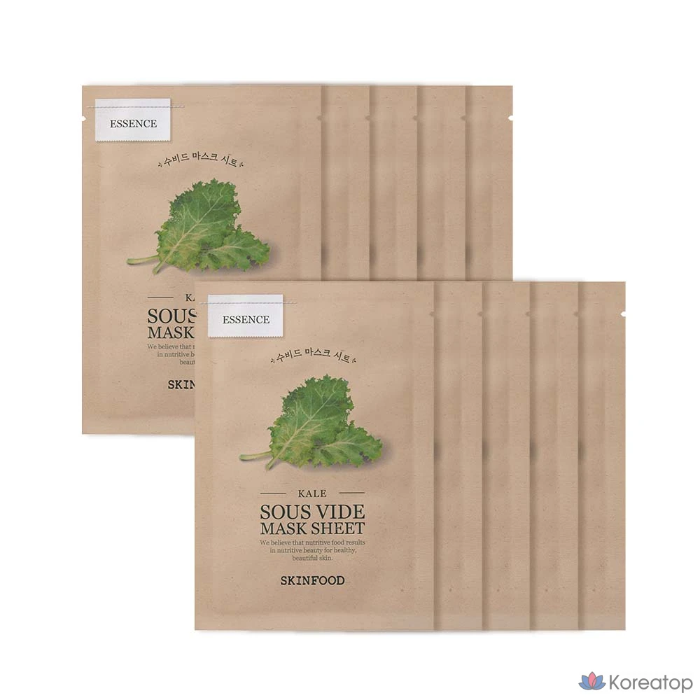 Маска для лица Skinfood Subid с экстрактом капусты кале, 20 г, 1 упаковка, 10 штук.