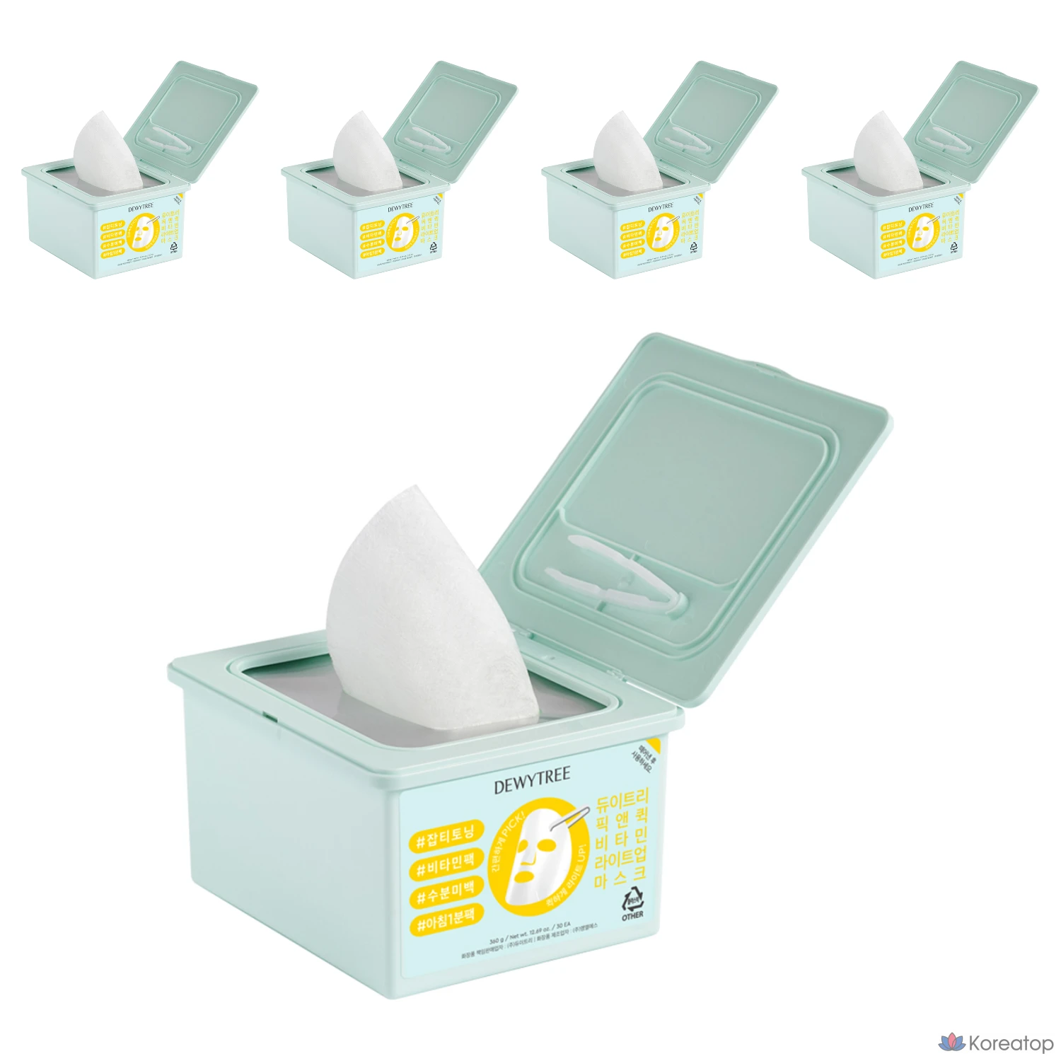 Светящаяся маска для лица Dewytree Pick & Quick Vitamin, 30 штук, 5 упаковок