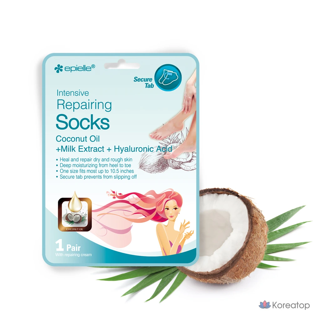Интенсивная восстанавливающая кокосовая маска для ног Epielle, 1 упаковка, 48 штук, 16 г, фото 5