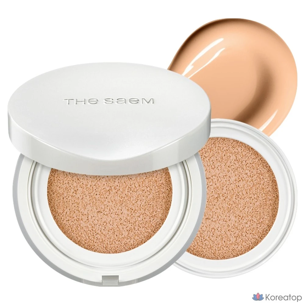 Набор The Saem Skin Perfection Glutathione Toning Cushion 12 г + сменный блок 12 г, оттенок 22N Middle Beige, 1 шт.