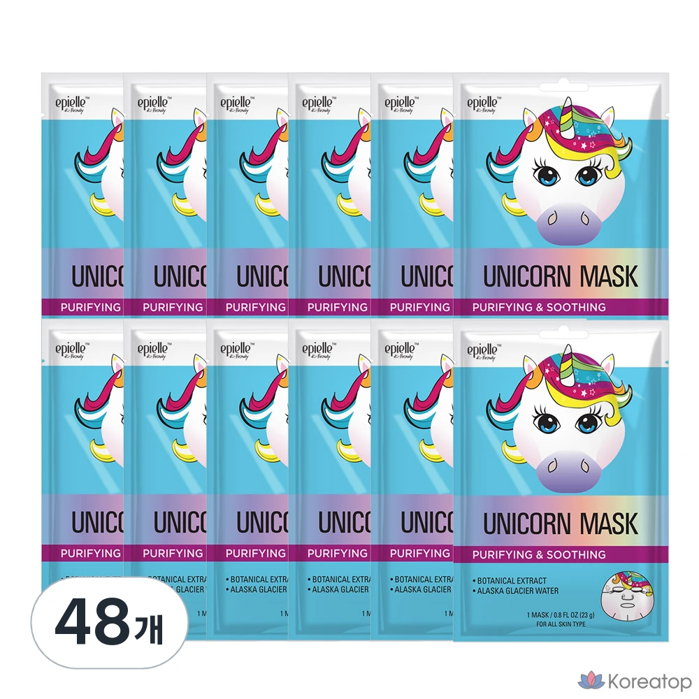 Набор масок с изображением единорога Epielle, 1 упаковка, 48 листов.