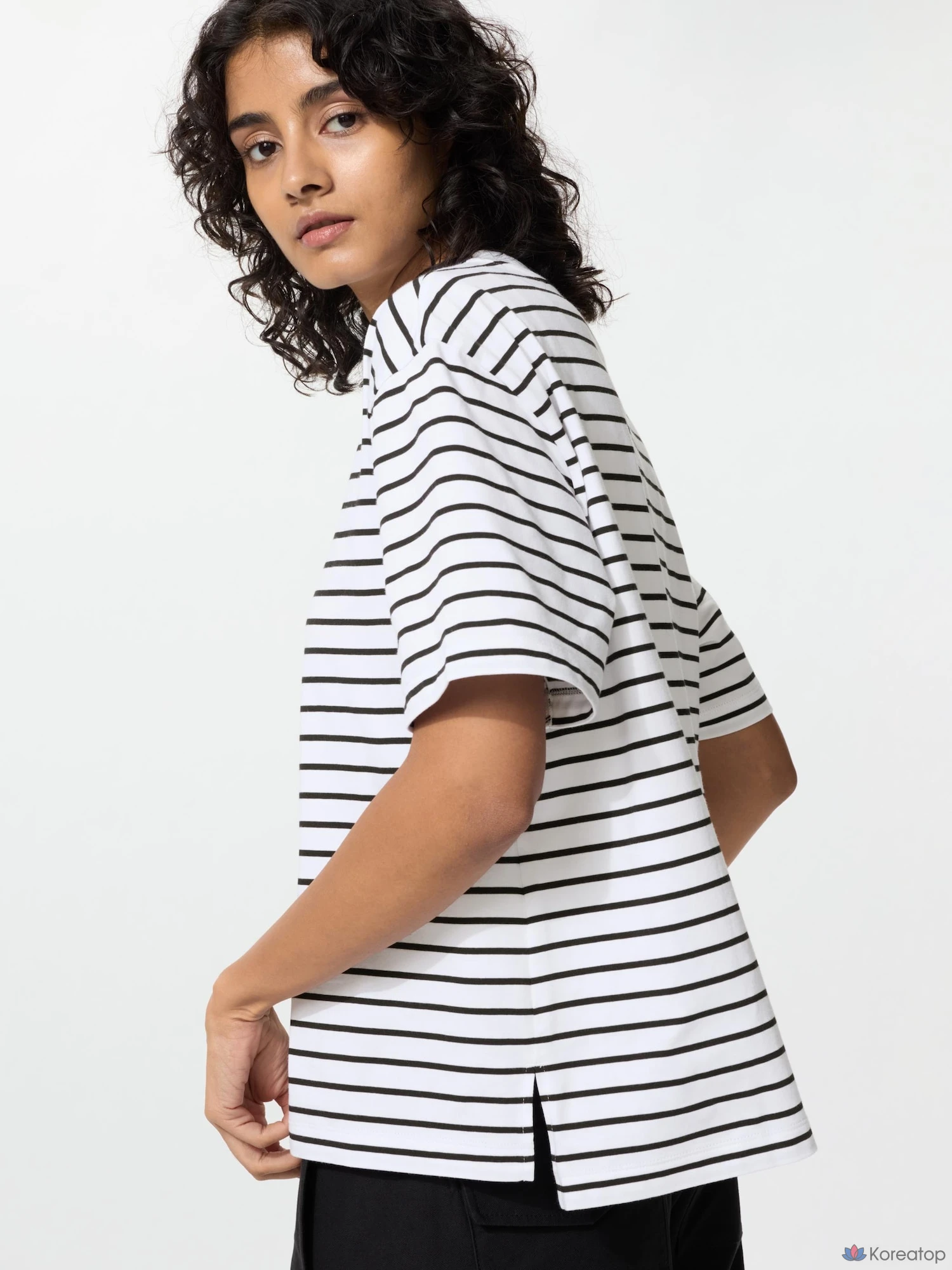 Футболка Uniqlo AIRism Cotton T (в полоску)
