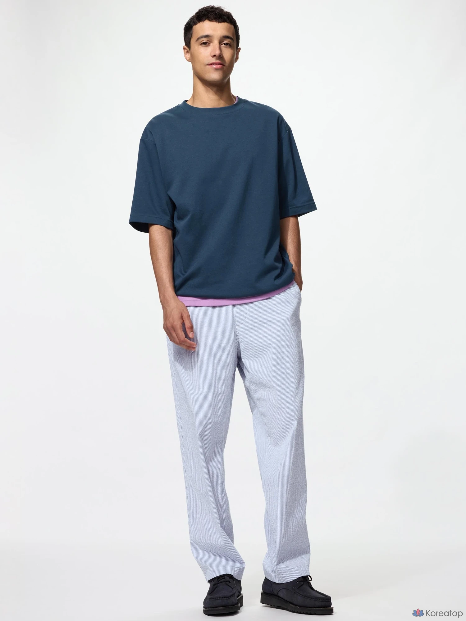 Брюки Uniqlo Stretch Easy Ankle Pants Seersucker