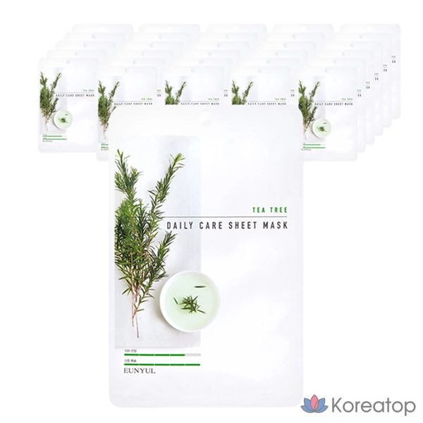 Тканевая маска для лица Eunyul Silver Tea Tree Daily Care, 1 упаковка, 30 листов