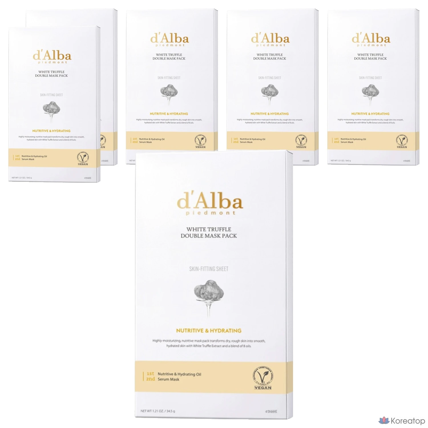 Тканевая маска для лица d'Alba White Truffle Double Nourishing Moisture Mask, 24 шт.