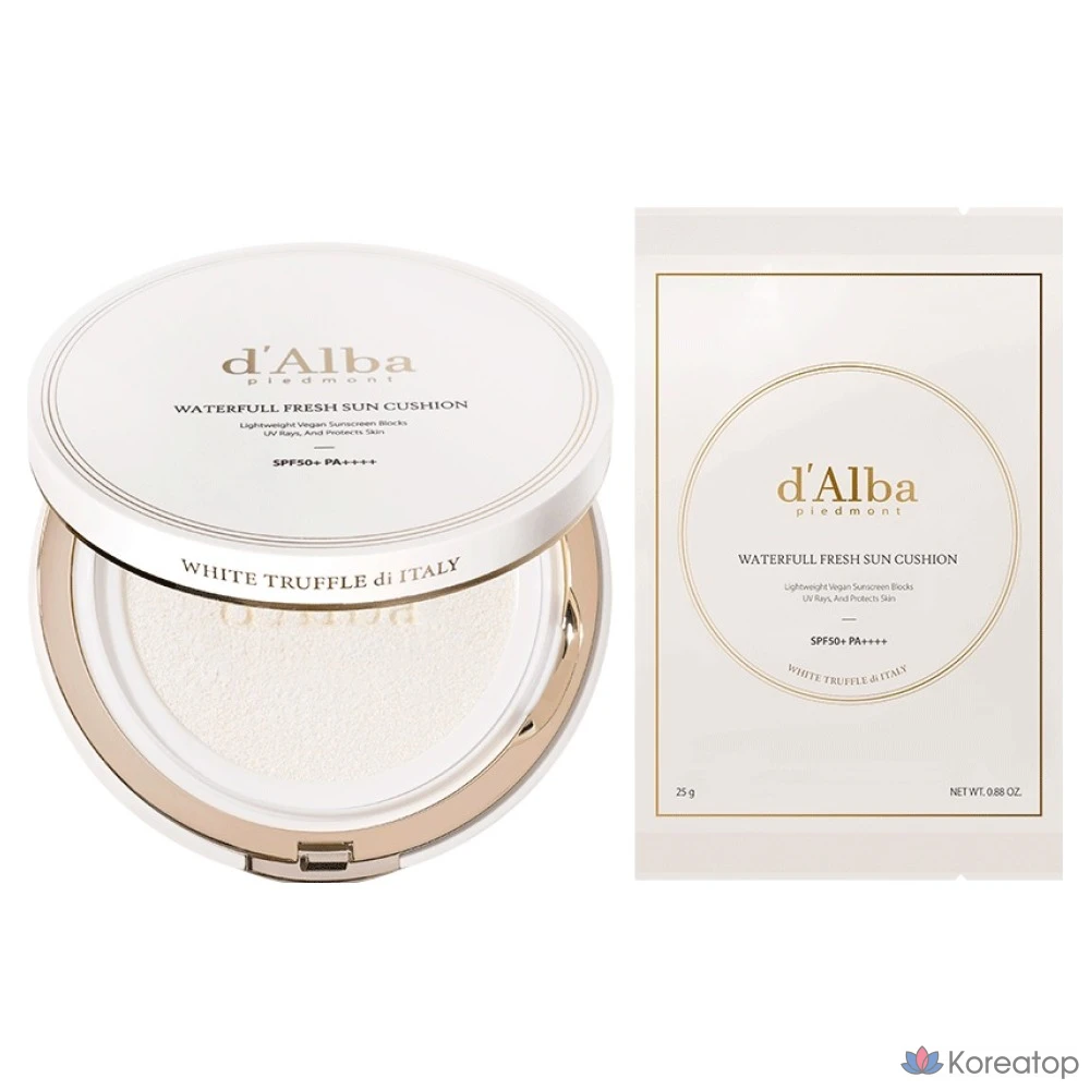 D'alba Waterful Fresh Sun Cushion + сменный набор SPF50+ PA++++, 25 г, 1 шт.