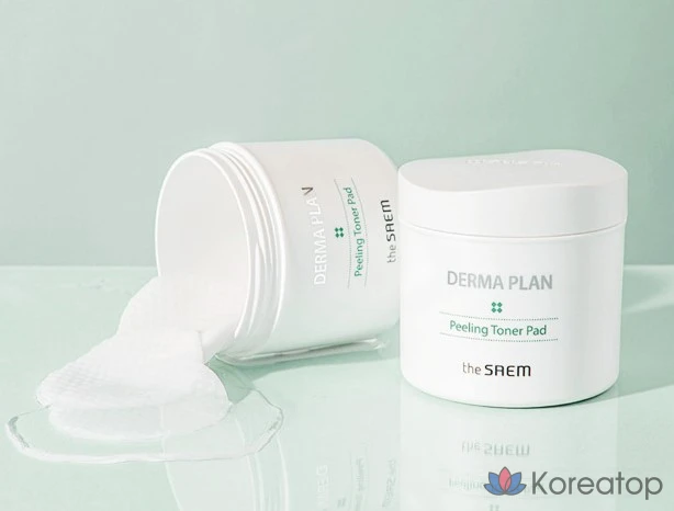 Набор «Тонизирующие подушечки для пилинга The Saem Derma Plan» 70 пенсов + сменный блок 50 пенсов, 1 комплект, 1 шт.