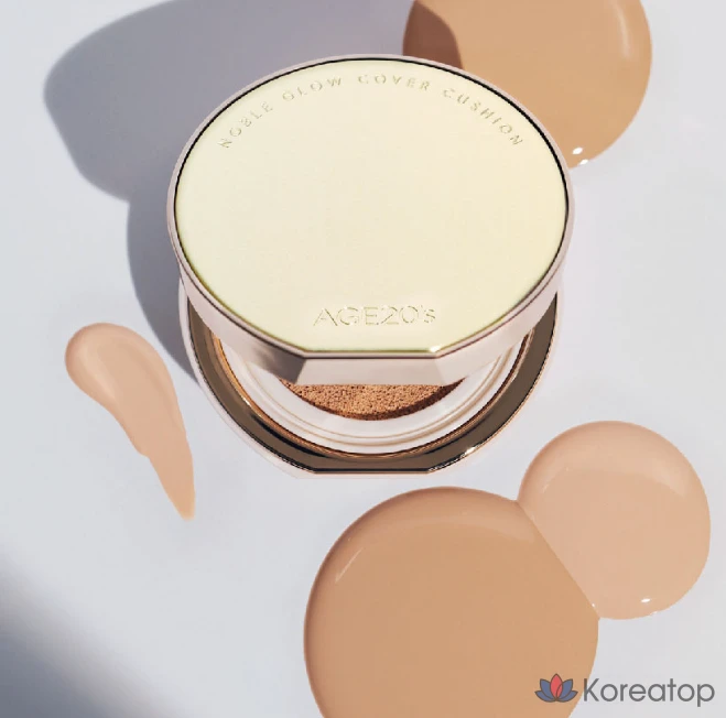 Тональный крем-кушон Noble Glow Cover Cushion Foundation 12 г + сменный блок 12 г, № 23, нейтральный бежевый, 1 шт.