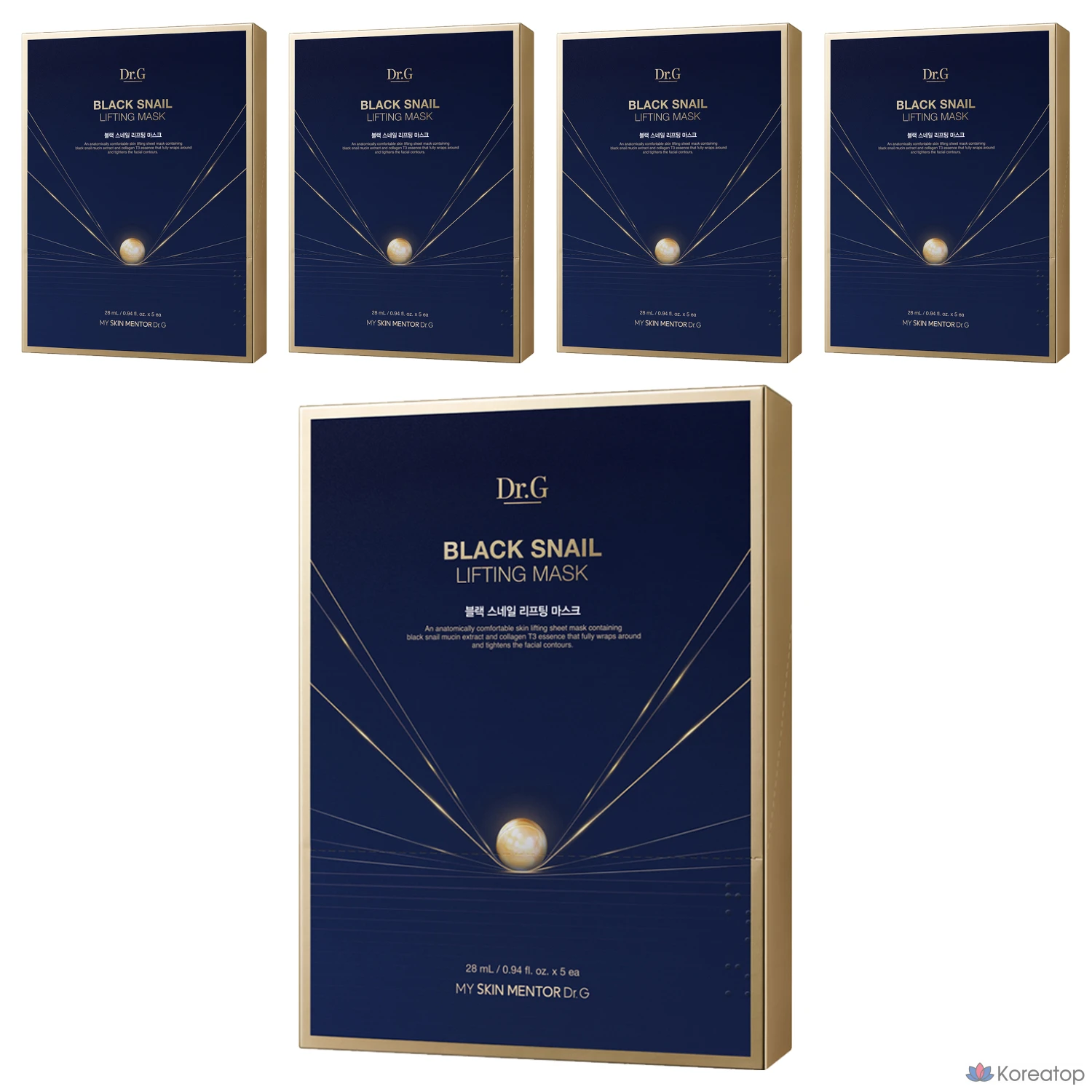 Подтягивающая маска Dr.G Black Snail, 5 штук