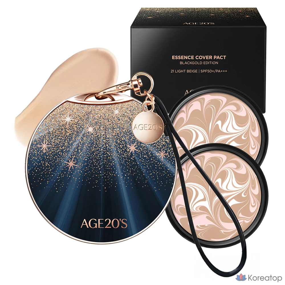 Блокнот AGE 20S Black Gold Edition в футляре + сменный блок 14 г (2 шт.), № 21, светло-бежевый, 1 шт.