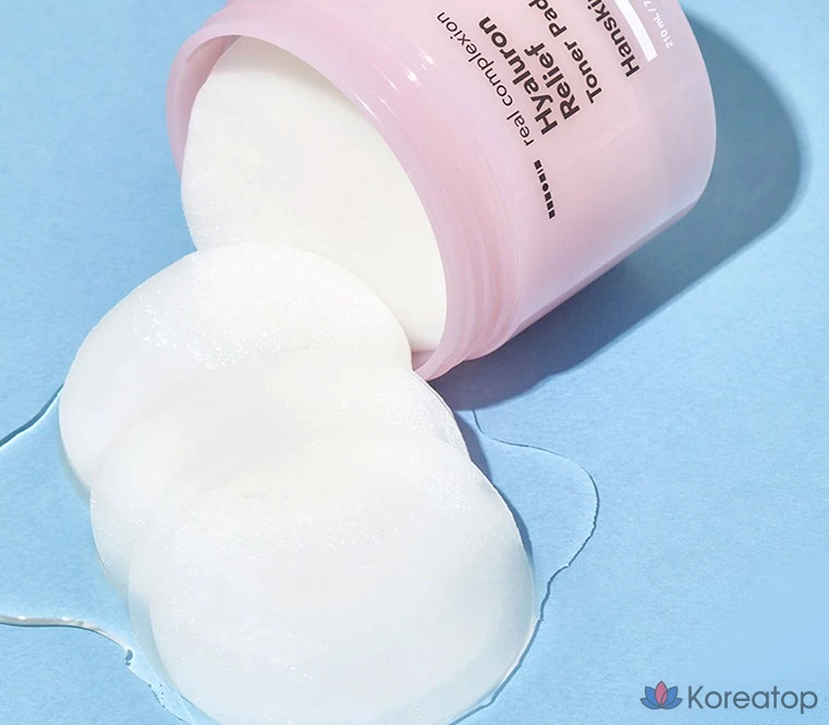 Тонизирующие подушечки HANSKIN Real Complexion Hyaluronic Relief Toner Pad, 210 мл, 60 листов, 1 упаковка