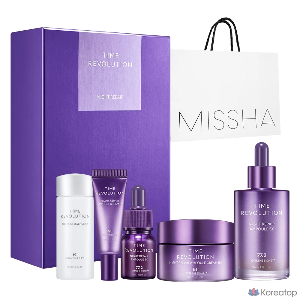 Набор Missha Time Revolution Night Repair из 2 предметов (5 шт.), 1 комплект.