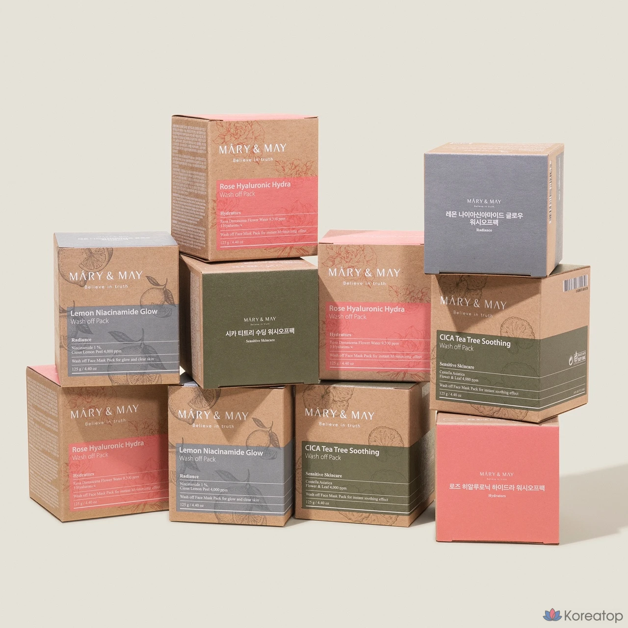 Маска для лица Mary&May Vegan Rose Hyaluronic Hydra Wash-off Mask, 125 г, 6 шт., фото 10