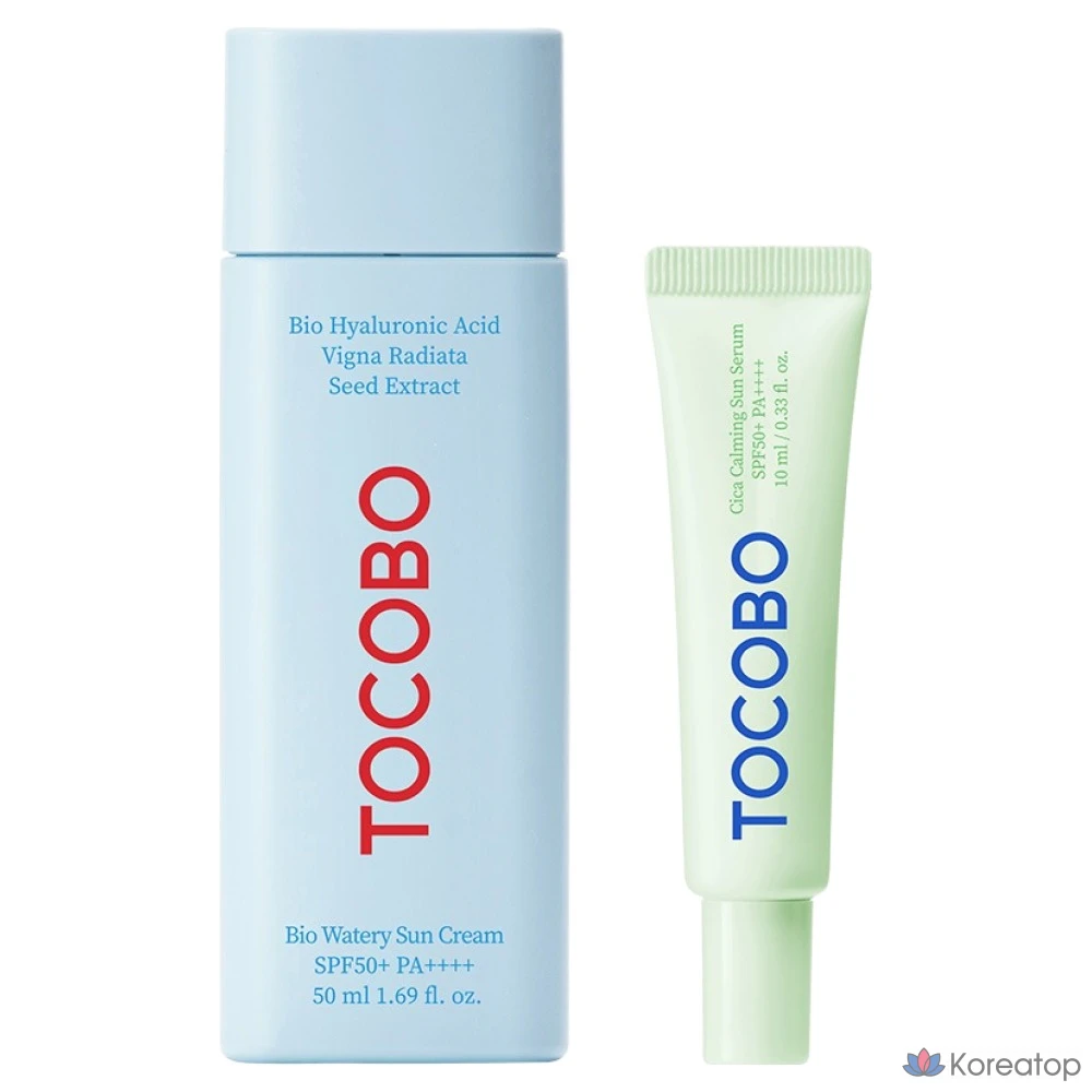 Набор Tokobo Bio Watery Sunscreen 50ml + Cica Calming Sun Serum 10ml SPF50+ PA++++ (1 комплект)