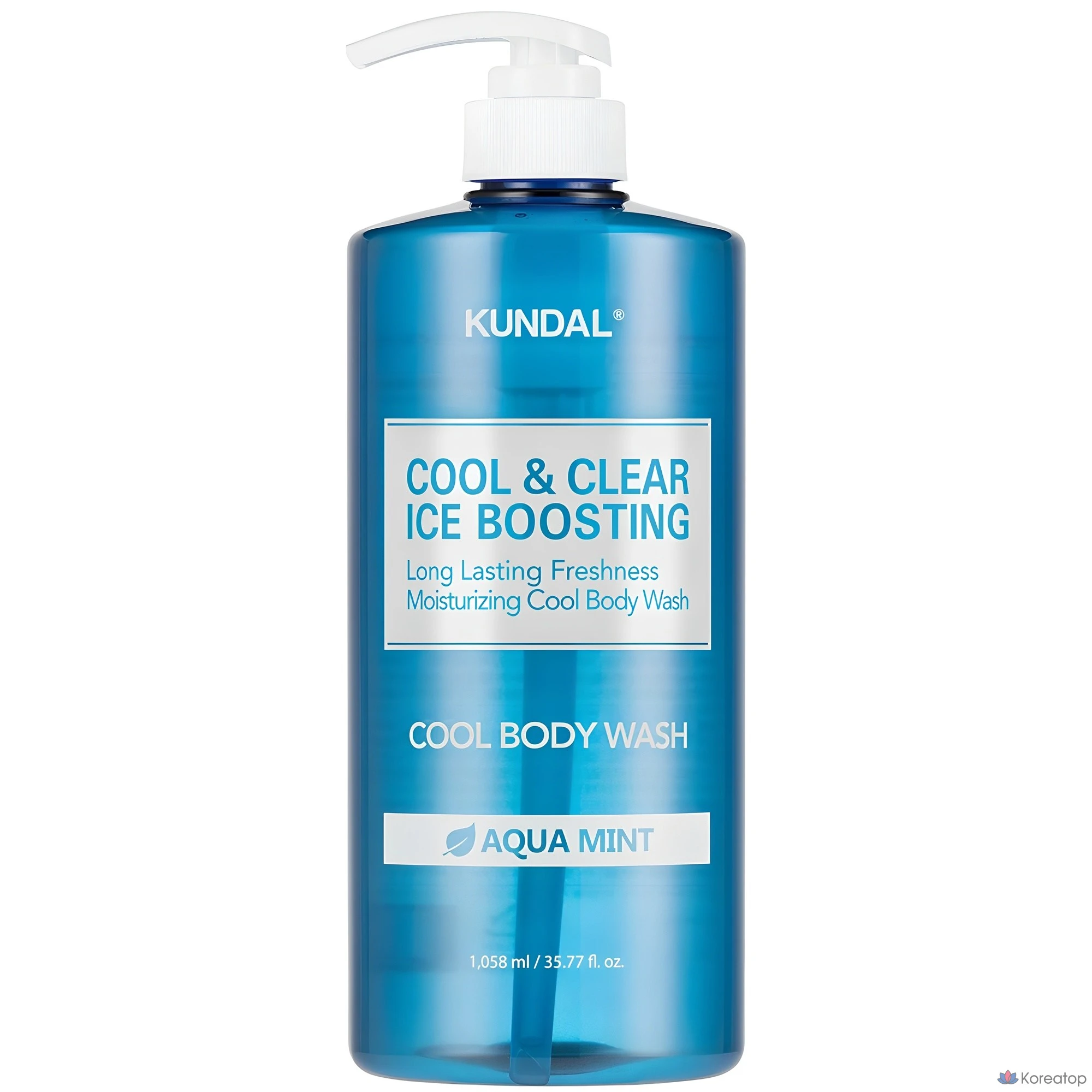 Гель для душа Kundal Cool &amp; Clear Ice Boosting Cool Body Wash Aqua Mint, 1,058 л, 1 шт.