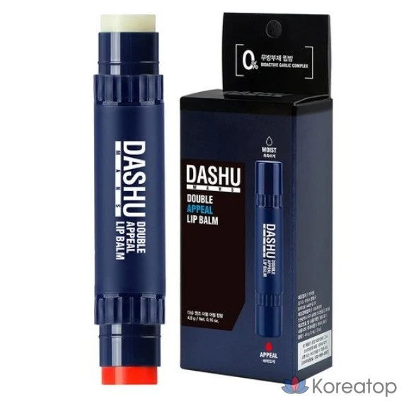 Бальзам для губ DASHU Men's Double Appeal, 4,8 г, натуральный красный, 1 шт.