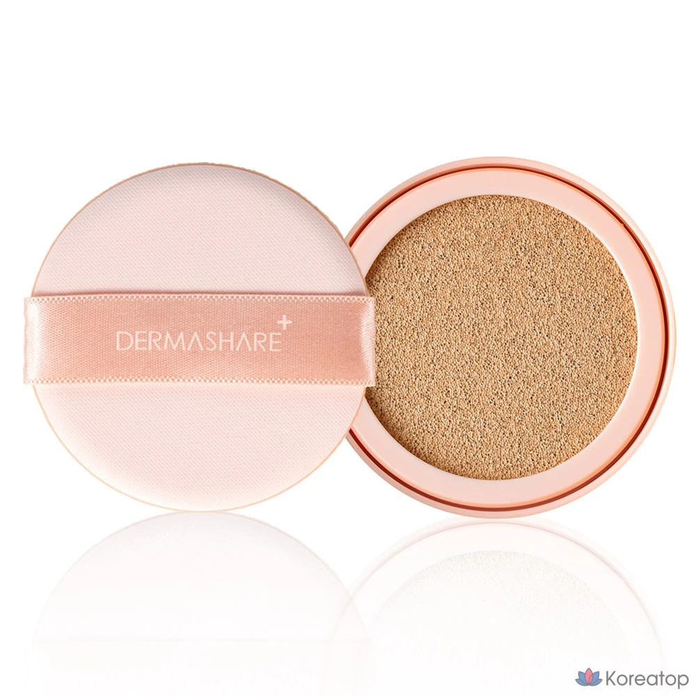 Сменный блок тонального крема Dermashare Vegan Radiant Glow Long-Lasting Air Fixing Cover Cushion Pact, № 21, 1 шт.