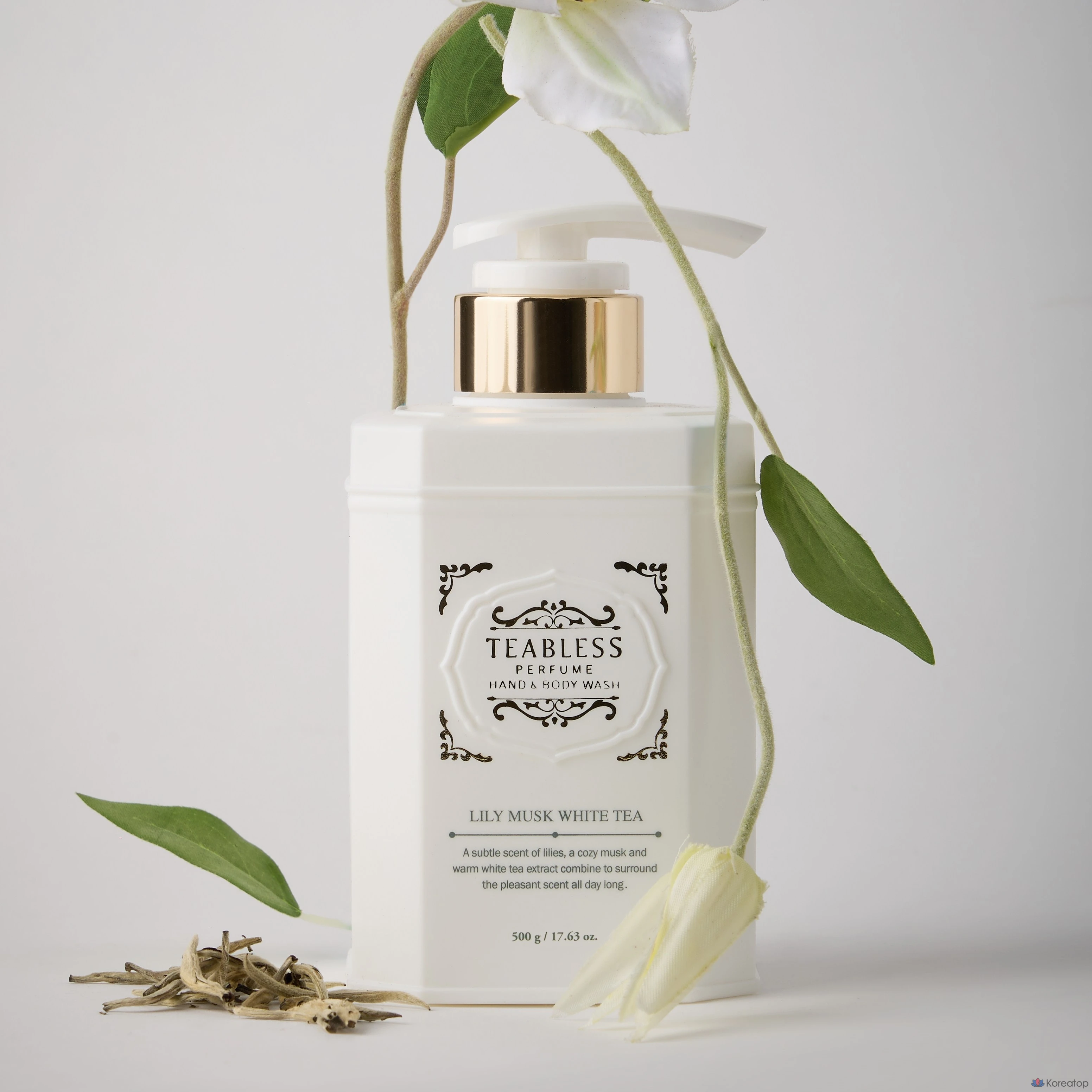 Гель для душа TEABLESS с ароматом белого чая, лилии и мускуса, 500 г, 1 упаковка.