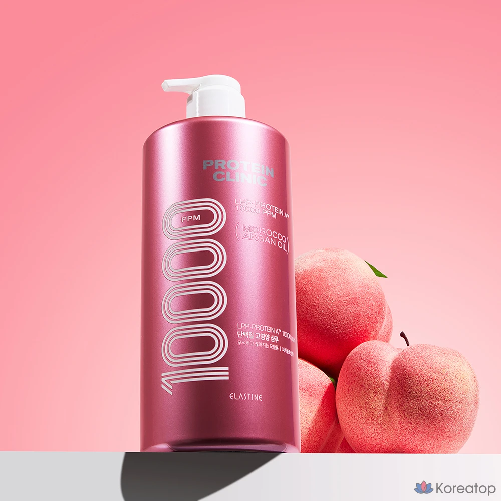 Шампунь Elastine Protein Clinic 10000 с марокканским аргановым маслом, высокопитательный, с ароматом персикового цветка, 1 шт., 1 л.