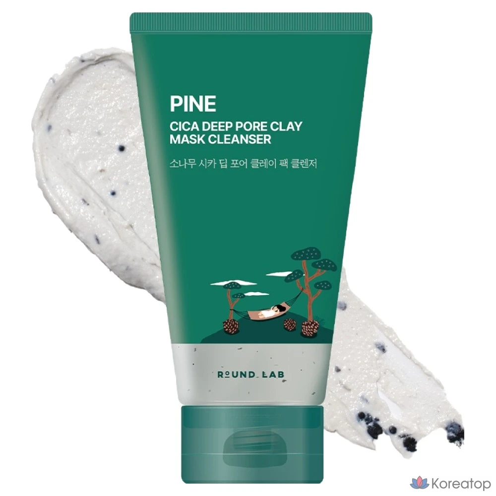 Очищающая маска для лица Round Lab Pine Cica Deep Pore Clay Pack Cleanser, 1 шт., 150 мл