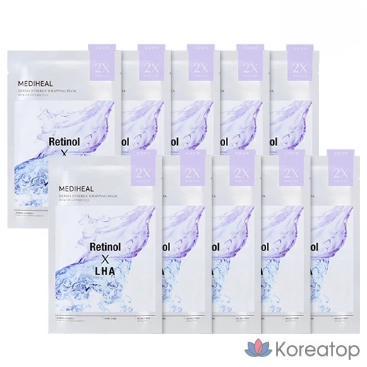 Обертывающая маска Mediheal Derma Synergy для сужения пор и повышения их эластичности, 10 штук, 1 упаковка.