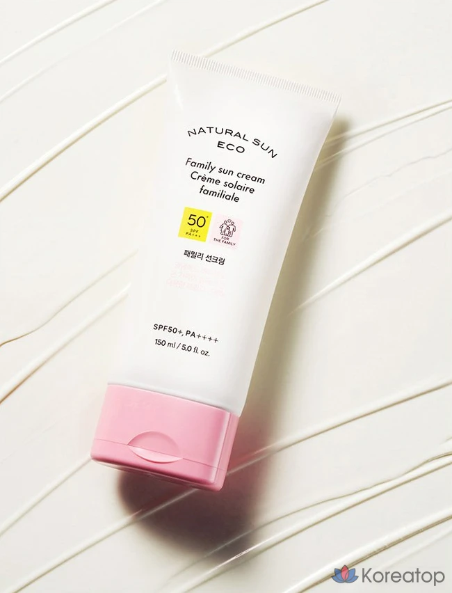 Натуральный солнцезащитный крем The Face Shop Natural Sun Eco Family SPF50+ PA+++, 150 мл, 1 шт.