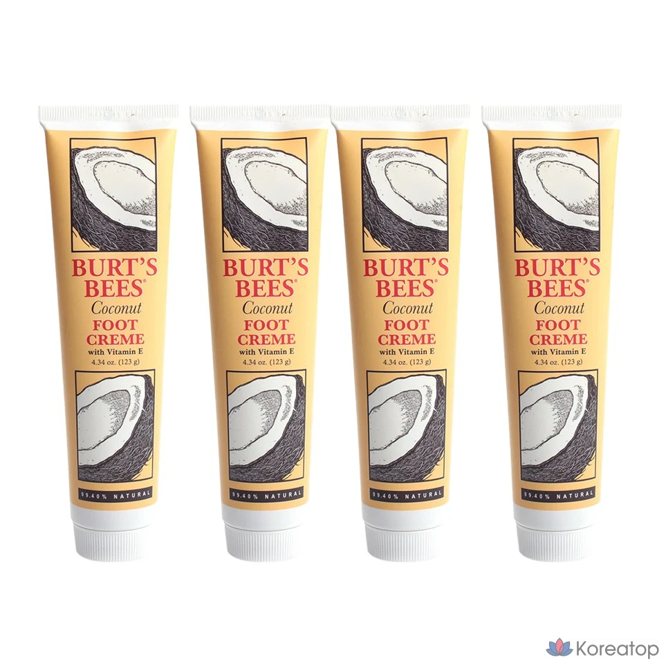 Кокосовый крем для ног Burt's Bees, 123 г, 1 упаковка, 4 упаковки