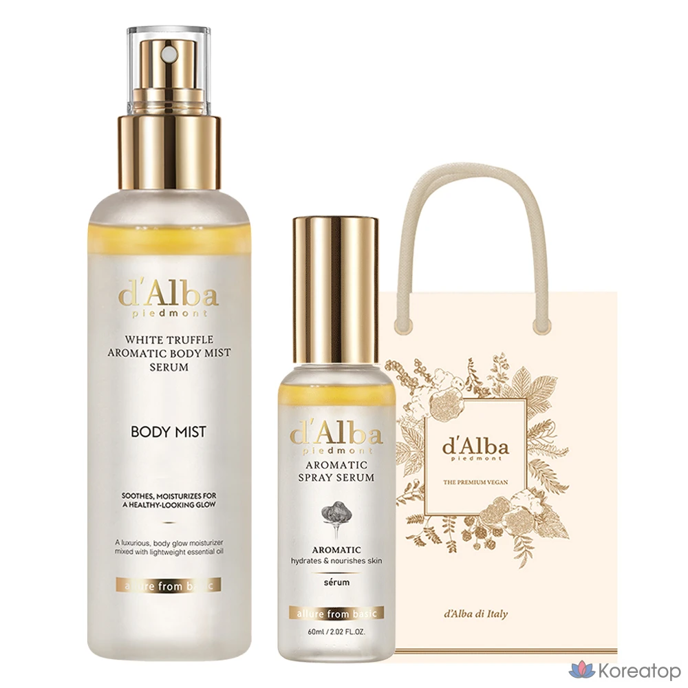 Ароматическая сыворотка-спрей D'alba White Truffle First 60 мл + Ароматическая сыворотка-мист для тела 180 мл, 1 комплект