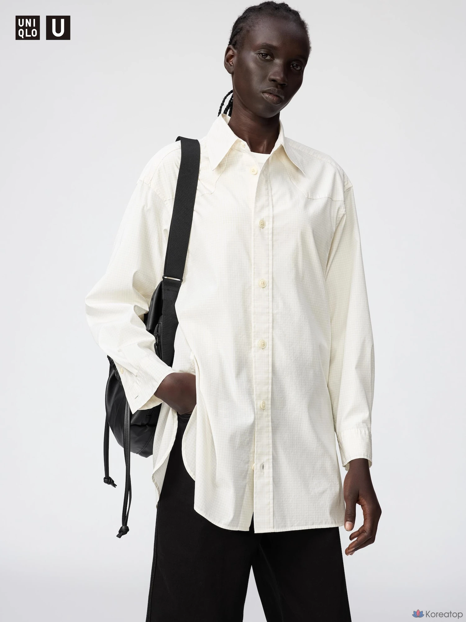 Рубашка Uniqlo Long Shirt, в клетку