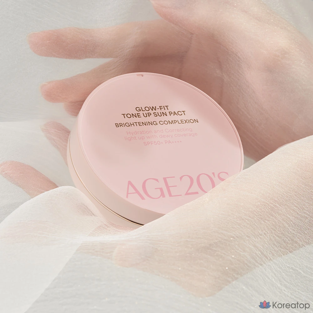 Солнцезащитный кушон AGE 20s Glow Fit Tone Up Sun Pact Case + Refill 2p SPF50+ PA++++, 12.5 г, 1 шт.