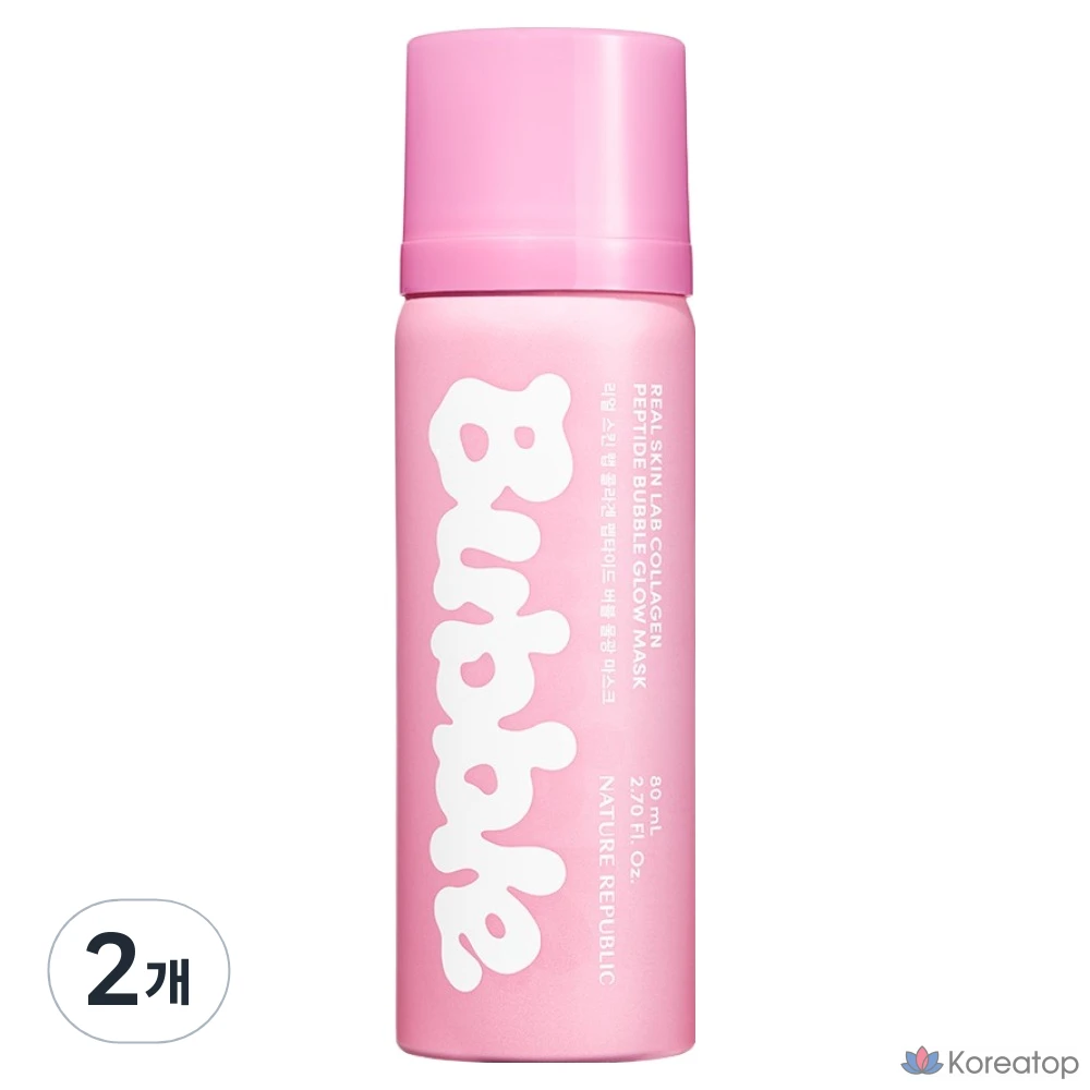 Маска для лица Nature Republic Real Skin Lab Collagen Peptide Bubble Water Glow Mask, 80 мл, 2 шт.