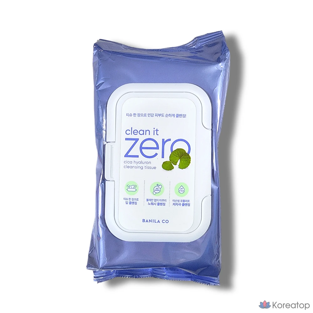 Очищающие салфетки Vanillaco Clean It Zero Cica с гиалуроновой кислотой, 80 листов, 1 упаковка.