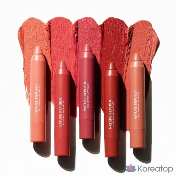 Помада-карандаш Nature Republic Matte Multi By Flower Eco Crayon Lip Velvet, 2,8 г, 1 шт.