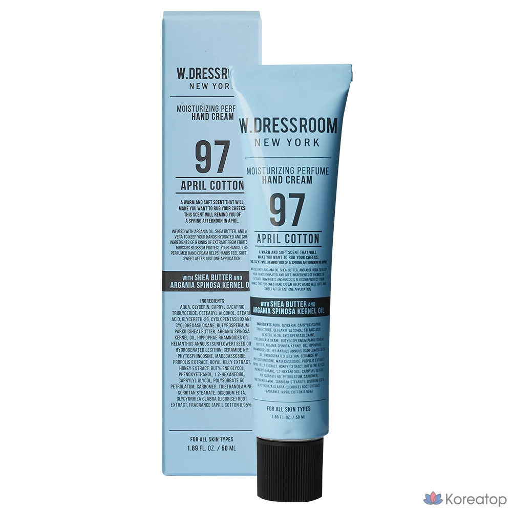 Парфюмированный крем для рук W.Dressroom 97 April, аромат хлопка, 50 мл, 1 шт.