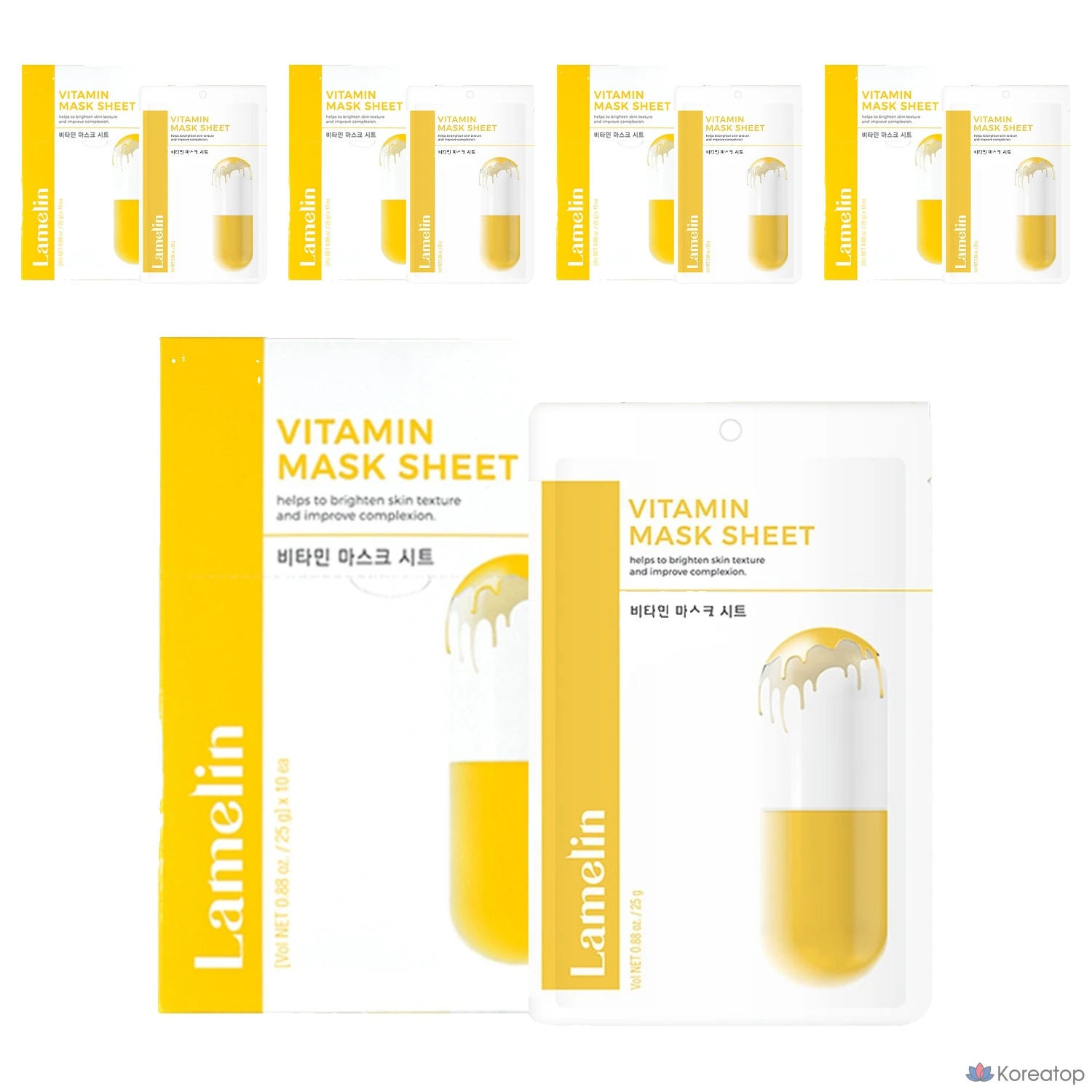 Ламелиновая витаминная маска-салфетка, 25 г, 10 листов, 5 штук