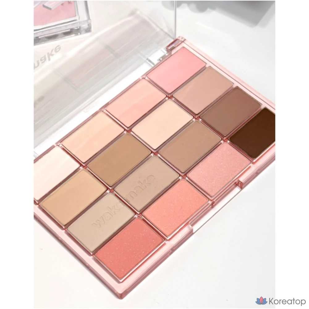 Палетка теней для век WAKEMAKE Soft Blurring, 16 оттенков: Healthy Coral, Mute Rose Blurring, #26, Mute Rose Blurring, 1 шт.