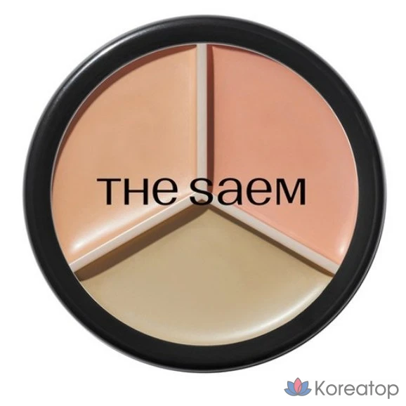 Консилер The Saem Cover Perfection Triple Pot, 13,1 г, 1 шт., цвет CORRECT BEIGE