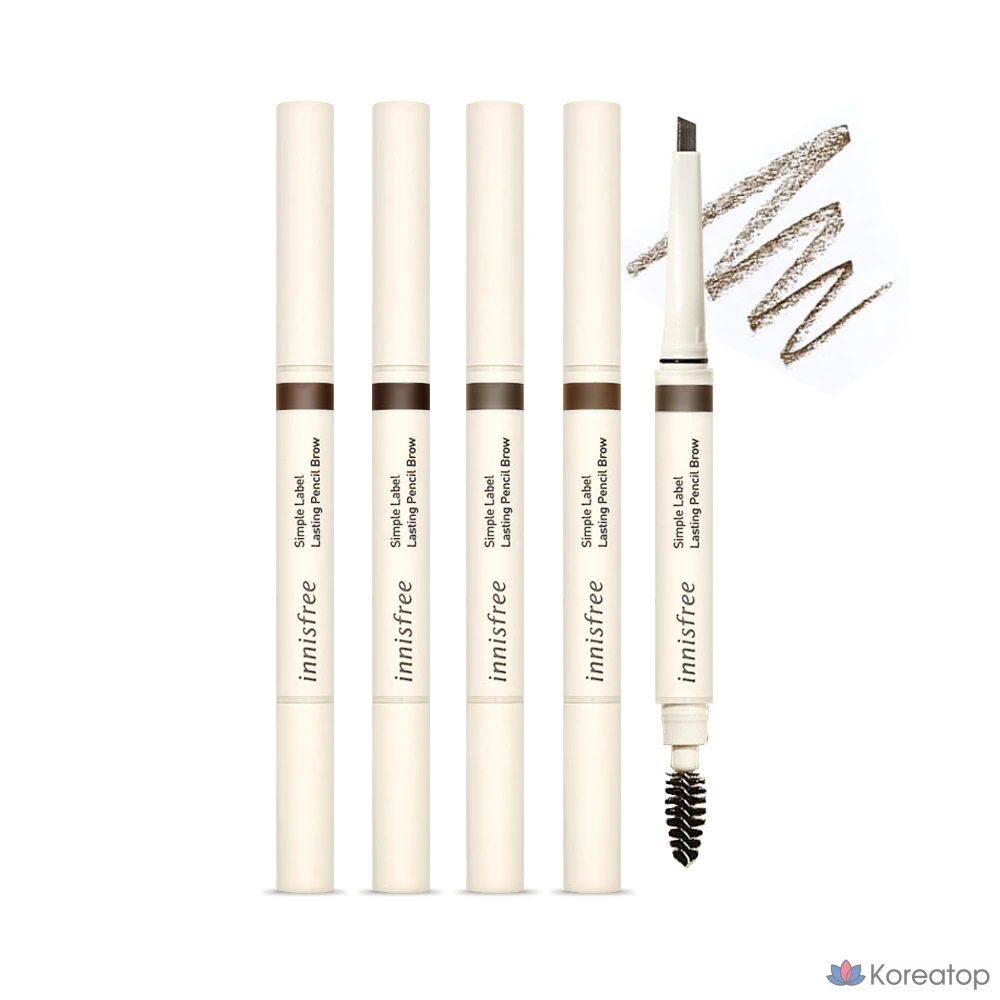 Карандаш для бровей Innisfree Simple Label Lasting Pencil Brow, 0,15 г, № 1, темно-коричневый, 1 шт.