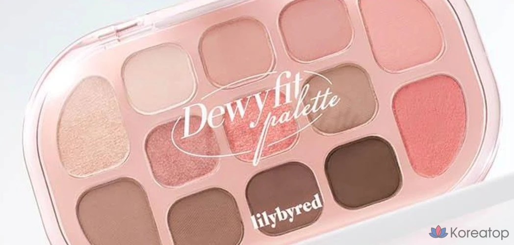 Палетка теней Lilybyred Dewy Fit, оттенок 01 Peach Cream, 1 шт., фото 3