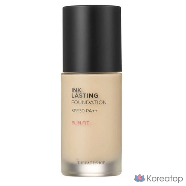 Тональный крем The Face Shop Ink Lasting Foundation Slim Fit, 30 мл, 1 шт., V201 Абрикосово-бежевый