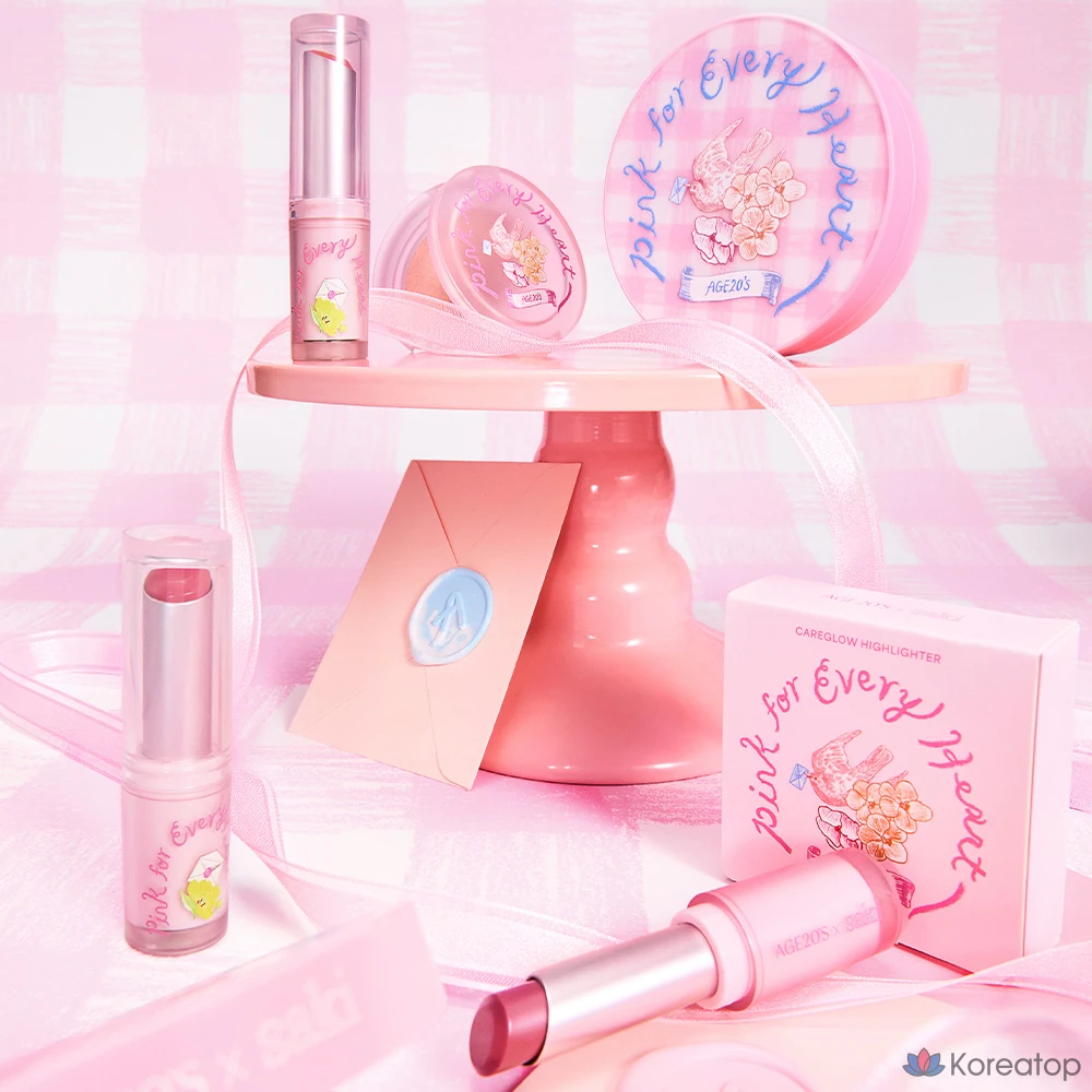 Бальзам для губ AGE 20S Careglow Lip Balm Pink For Every Heart Edition, оттенок 1 Everywhere, 3.5 г, 1 шт.
