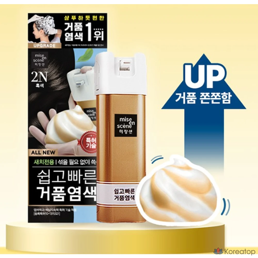 Краска для пены Mise en Scene 2N быстросохнущая, краска для пены 5N коричневая, 1 шт.