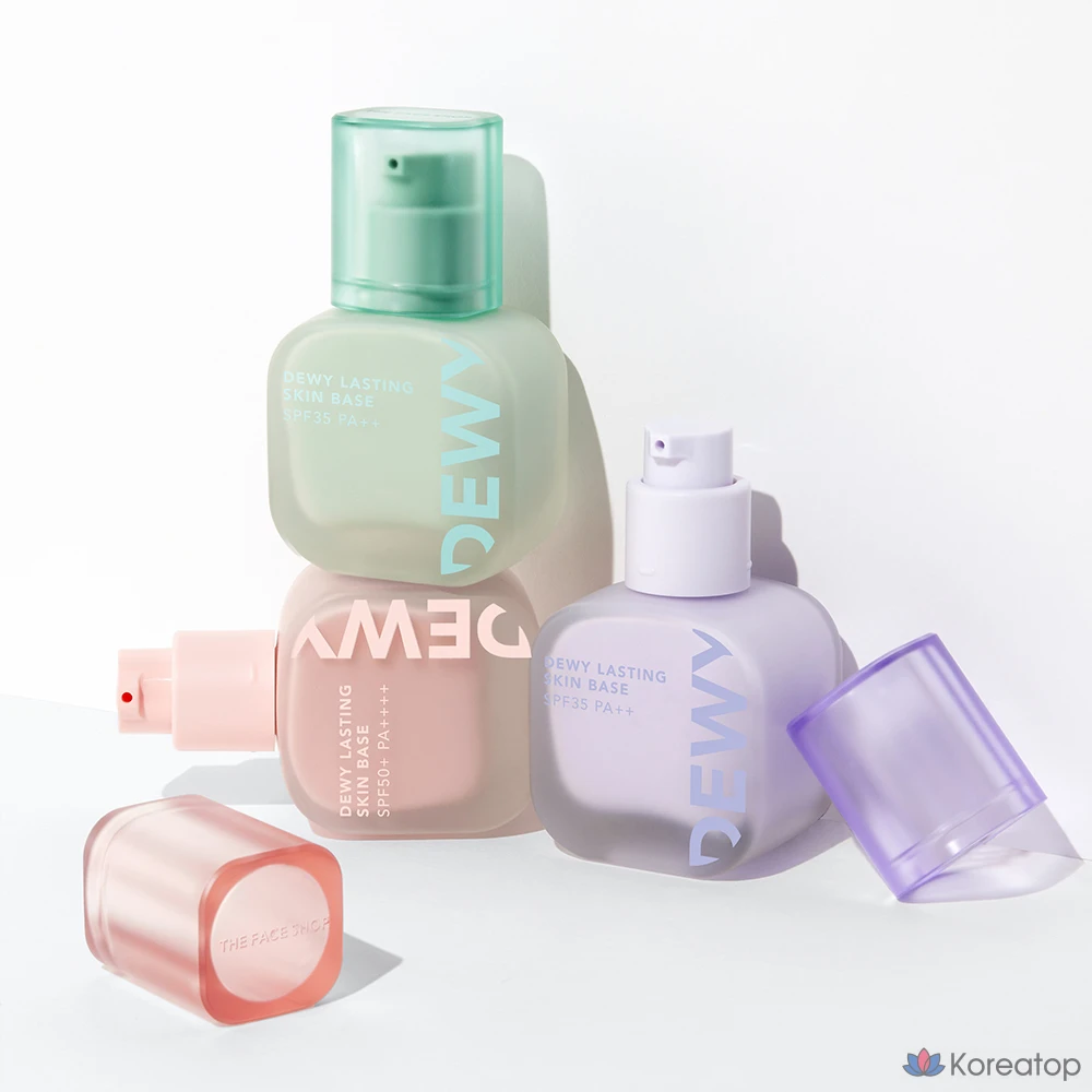 Тональная основа под макияж The Face Shop Dewy Lasting Skin Base, 35 мл, мятный оттенок, 1 шт., фото 5