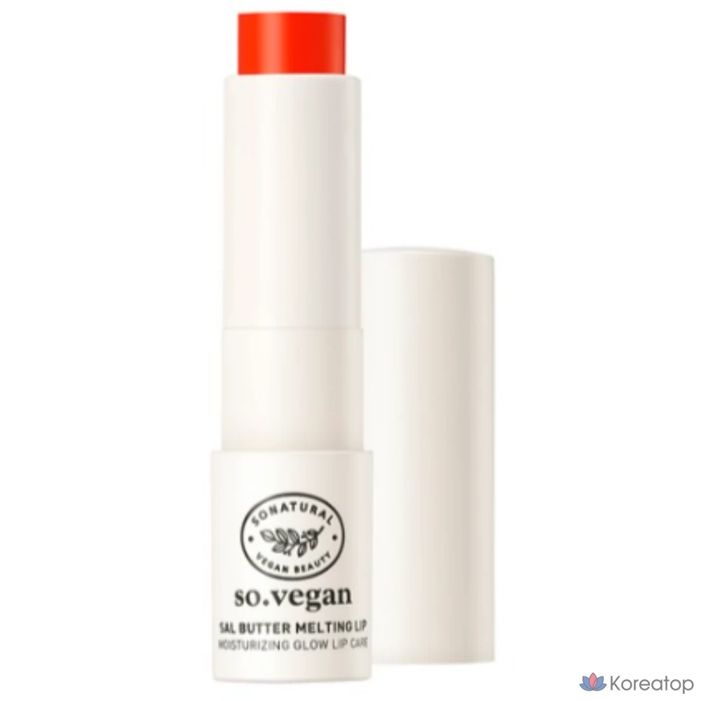 Бальзам для губ So Natural Sal Butter Melting Lip Balm, 02 PEACH, прозрачный, 3,8 г, 1 шт.