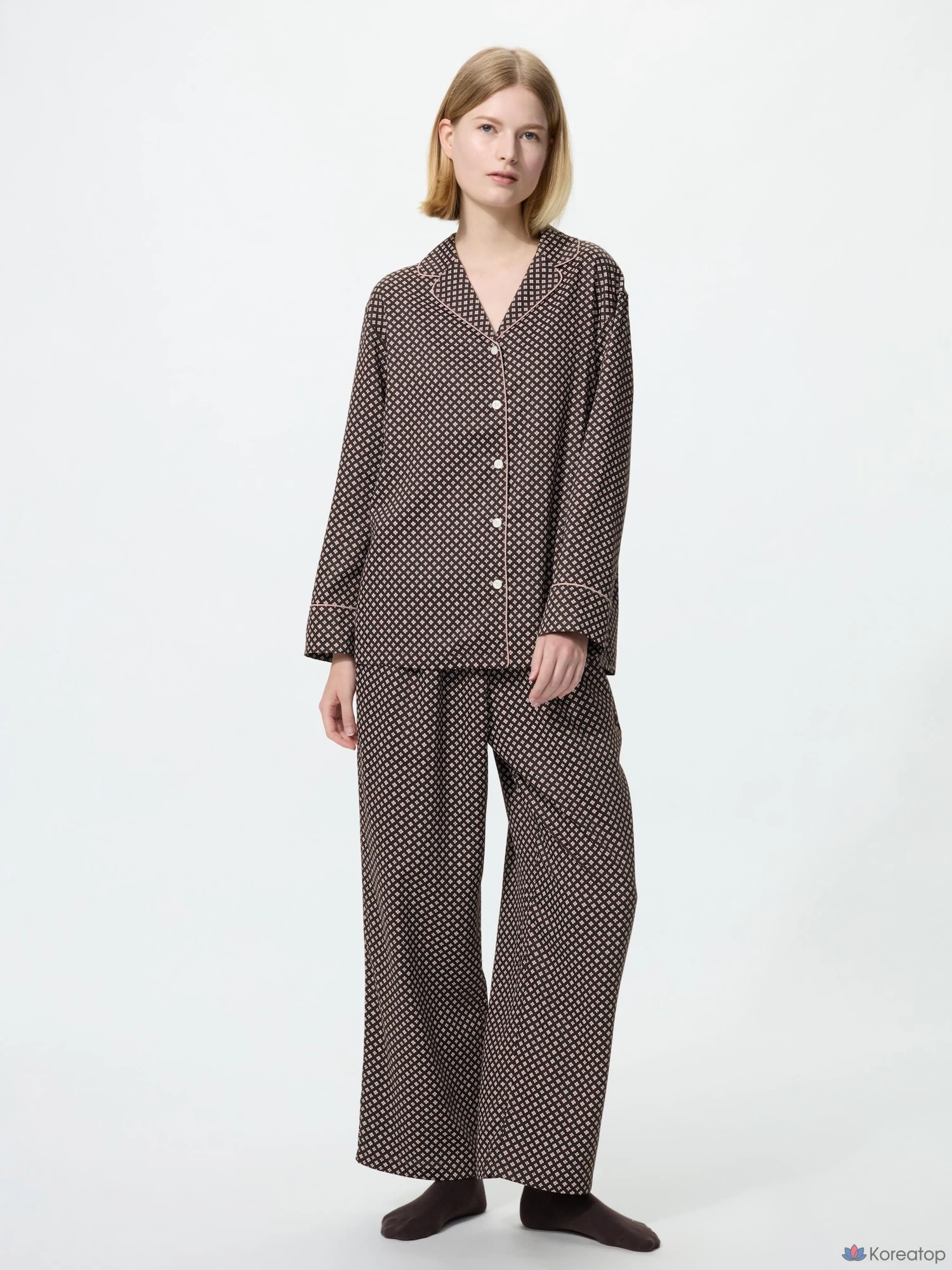 Пижама Uniqlo Satin Pajama Print