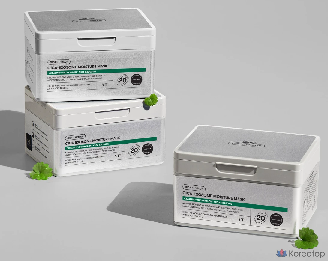 Увлажняющая маска VT Cosmetics Cica Exosome, 20 штук, 2 упаковки, фото 4