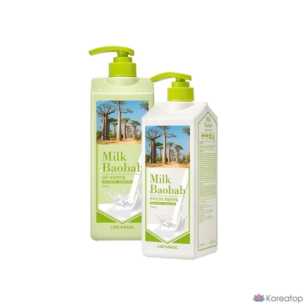 Средство для ухода за кожей на основе баобаба с лаймом и базиликом, 1 л, 1 бутылка.