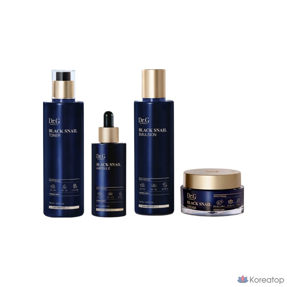 Набор для ухода Dr. G Black Snail Prestige 4-piece Set (Toner + Emulsion + Ampoule + Cream + Shopping Bag), 2 шт., фото 2
