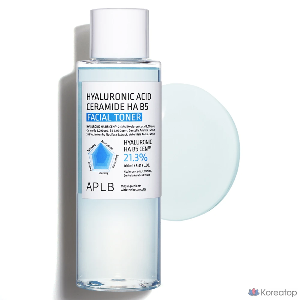 Тоник для лица APLB с гиалуроновой кислотой, керамидами, ГК и витамином B5, 1 шт., 160 мл