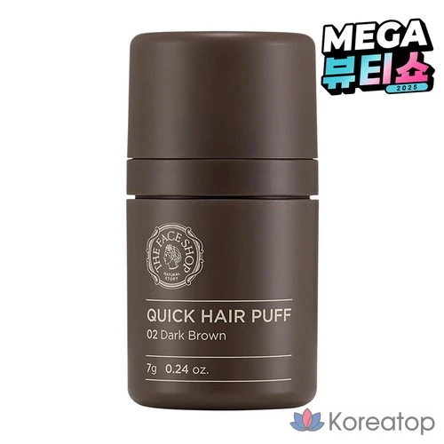 Тени для век The Face Shop Quick Hair Puff Shadow, оттенок 02 Dark Brown, 7 г, 1 шт.